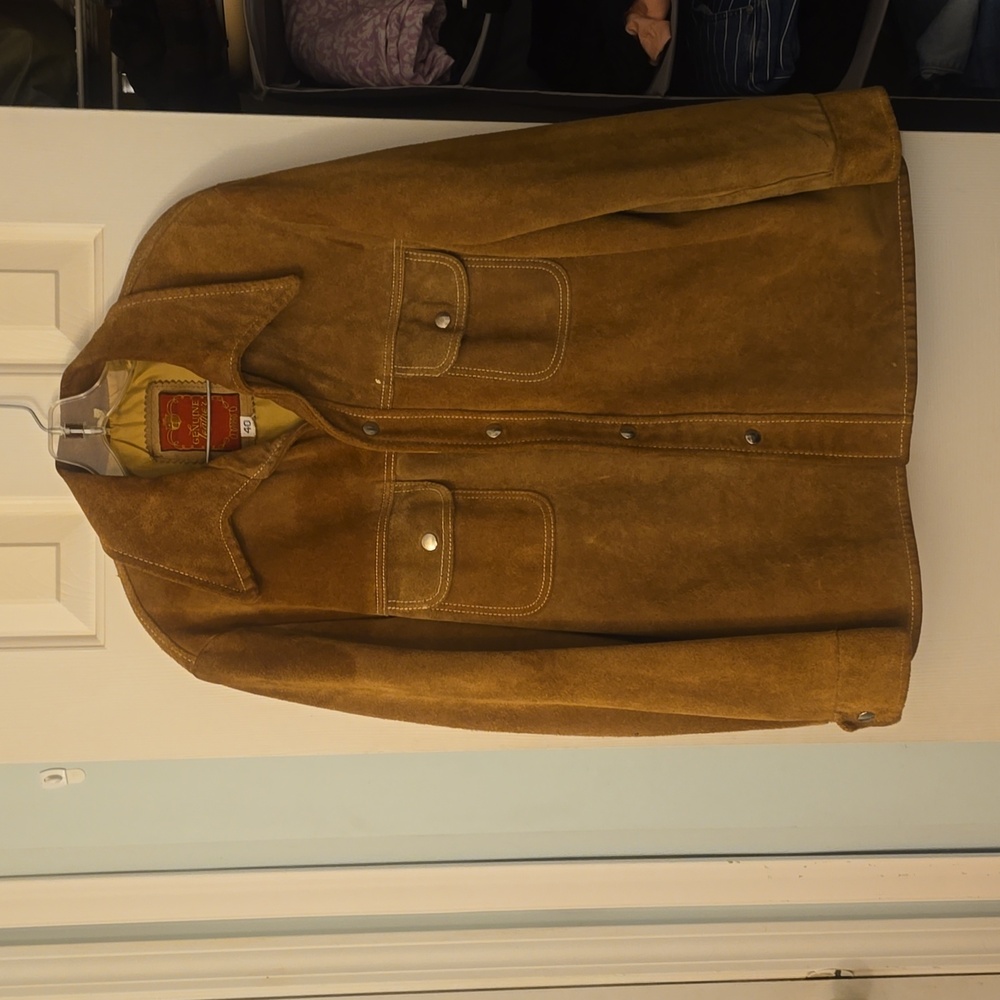 Vintage Suede 💯 Leather Shirt Shacket Size 40